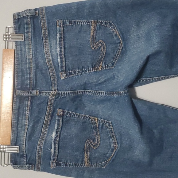Silver Jeans Co Jeans Mens Sz 29 Blue Embelliahed Stylish Distressed Ripped Sam - Picture 8 of 16